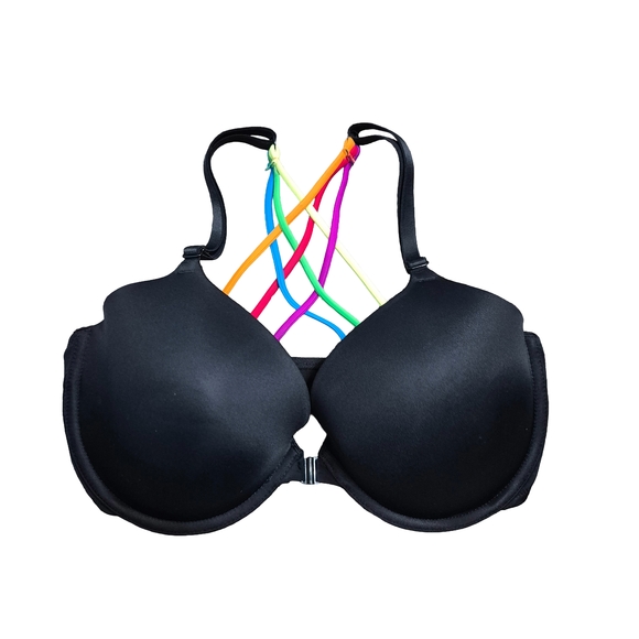 PINK Victoria's Secret Other - PINK Victoria's Secret Black Bra with Colorful Straps